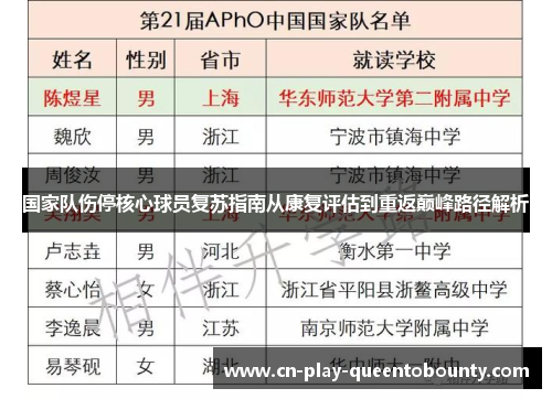 国家队伤停核心球员复苏指南从康复评估到重返巅峰路径解析