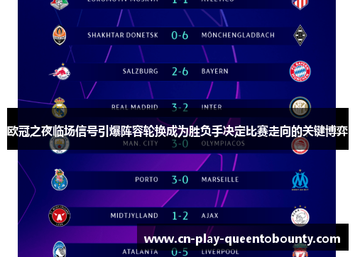 欧冠之夜临场信号引爆阵容轮换成为胜负手决定比赛走向的关键博弈